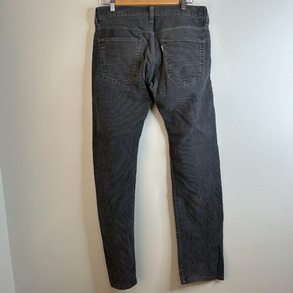 Levis 511 Jeans Mens 32x32 Dark Gray Corduroy Skinny Stretch 5-Pocket Mid Rise - Picture 6 of 10